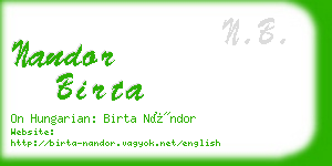 nandor birta business card